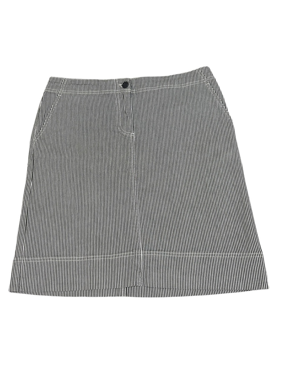 Talbots black & White Pinstripe Pencil stretch cotton casual Skirt size 8